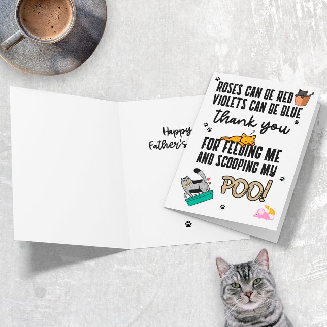 Tarjeta Gracioso lindo feliz día del padre desde el gato (Subido por el creador)
