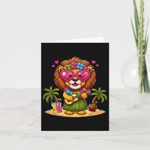 Tarjeta Gracioso Lion Hawaiian Costume Kids Summer Vacatio