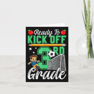 Tarjeta Gracioso Listo Para Empezar El Fútbol De 3º Grado 