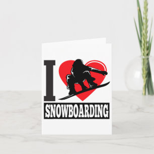 Tarjeta Gracioso me encanta el Snowboard - Regalo de los a