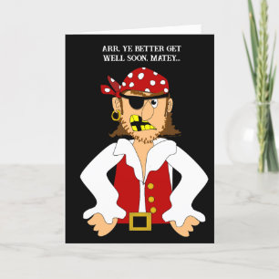 Tarjeta Gracioso Mejorarse Con El Personalizado Pirata Inf