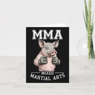 Tarjeta Gracioso Mma Pig - Lucha en jaula de boxeo tailand