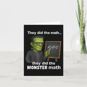 Tarjeta Gracioso Monster Math Pun de Halloween, humor de p