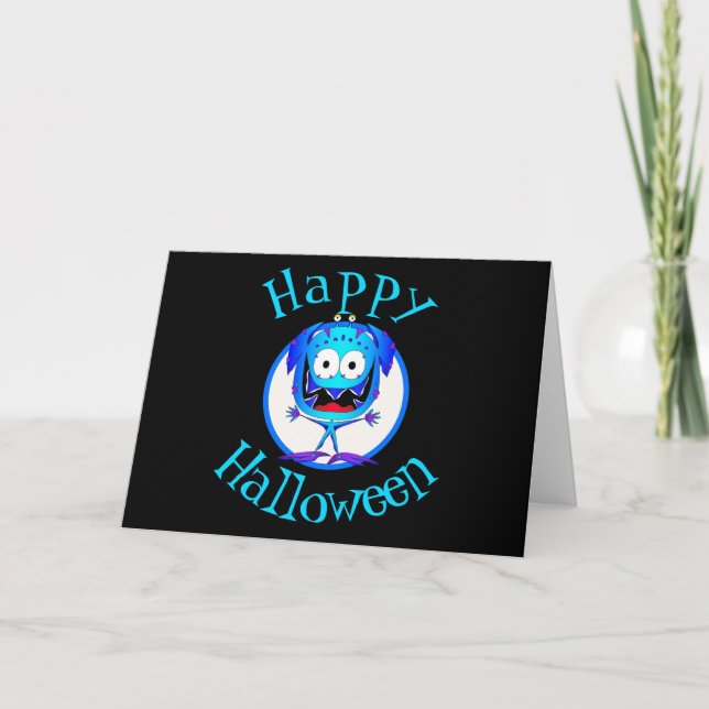 Tarjeta Gracioso, monstruo, Halloween (Anverso)