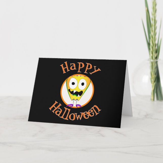Tarjeta Gracioso, monstruo, Halloween (Anverso)
