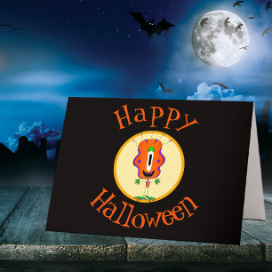 Tarjeta Gracioso, monstruo, Halloween