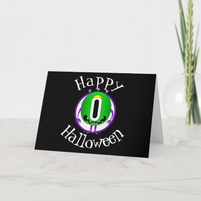 Tarjeta Gracioso, monstruo, Halloween (Anverso)