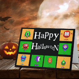 Tarjeta Gracioso, monstruos, Halloween