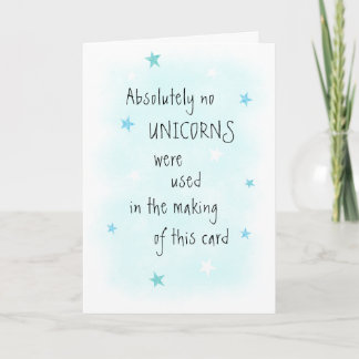 Tarjeta Gracioso NO Unicorn Imágenes Blue Birthday Saludo