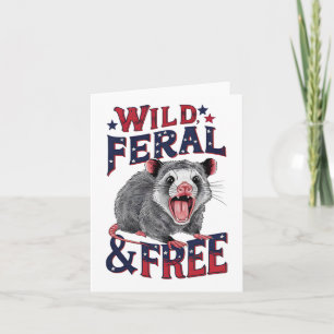 Tarjeta Gracioso Opossum Wild Feral Y Possum Libre