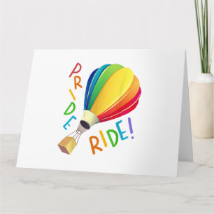 Tarjeta Gracioso orgullo gay en globo aerostático con glob