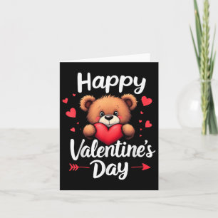 Tarjeta Gracioso Oso De Teddy Con Corazón Para Día de San