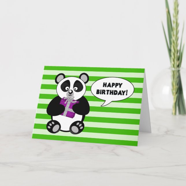 Tarjeta Gracioso Oso Panda - CUMPLEAÑOS - Humor (Anverso)