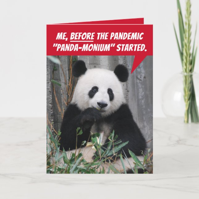 Tarjeta Gracioso Panda antes y después de la pandemia (Anverso)