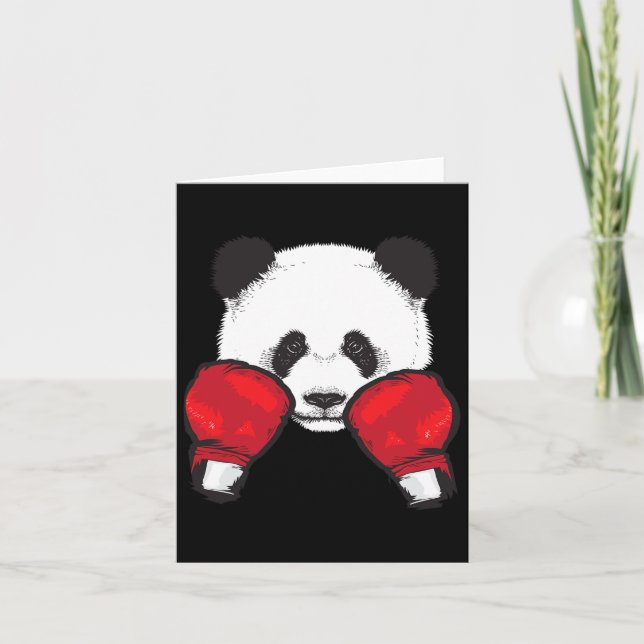 Tarjeta Gracioso Panda Boxing Guay Animal Lover Glove Boxe (Anverso)