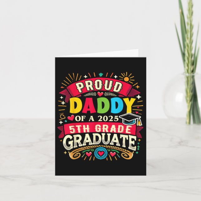 Tarjeta Gracioso Papi Orgulloso De Un Cl De Gradua De 5º G (Anverso)