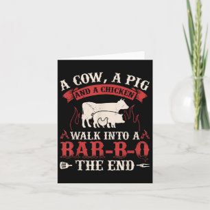 Tarjeta Gracioso parrillada de carne de cerdo de vaca hume