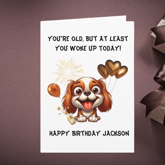 Tarjeta Gracioso perro lindo simple saludo de cumpleaños (Subido por el creador)