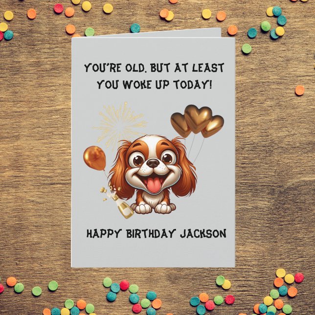 Tarjeta Gracioso perro lindo simple saludo de cumpleaños (Subido por el creador)