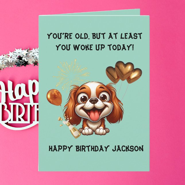 Tarjeta Gracioso perro lindo simple saludo de cumpleaños (Subido por el creador)