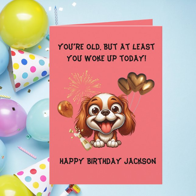 Tarjeta Gracioso perro lindo simple saludo de cumpleaños (Subido por el creador)