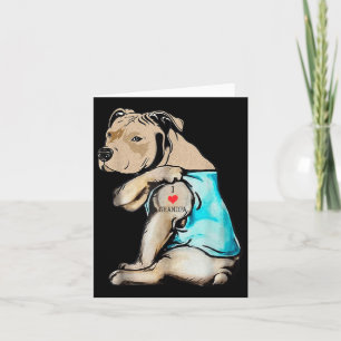 Tarjeta Gracioso perro Pitbull Amo Abuelo Tattoo Funny Gra