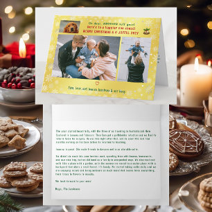 Tarjeta Gracioso Perro Ruff Año 3 Fotos Feliz Navidad Gold