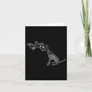 Tarjeta Gracioso perro Skeleton mano Boop Halloween Perro