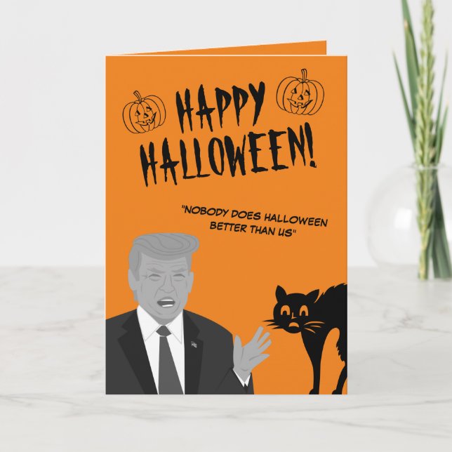 Tarjeta Gracioso personalizado Donald Trump feliz Hallowee (Anverso)