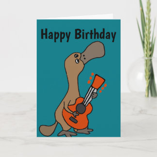 Tarjeta Gracioso Platypus De Pie De Pato Tocando Guitarra