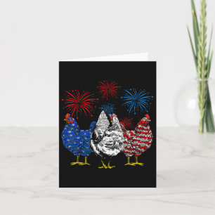 Tarjeta Gracioso pollo Bandera Americana Granjero Patrióti