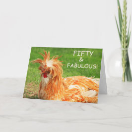 Tarjeta Gracioso pollo Cincuenta y Fabuloso Cumpleaños