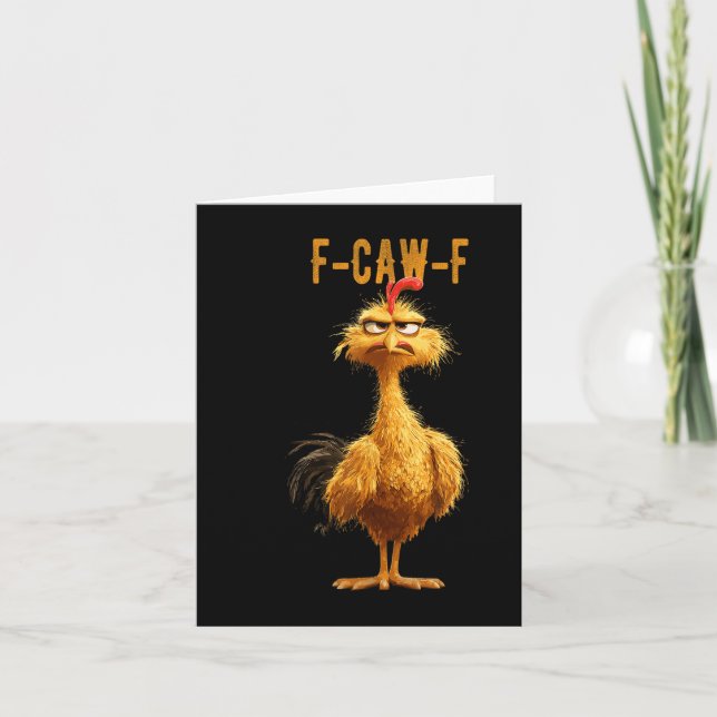 Tarjeta Gracioso pollo F-caw-f, pollo Fcawf (Anverso)