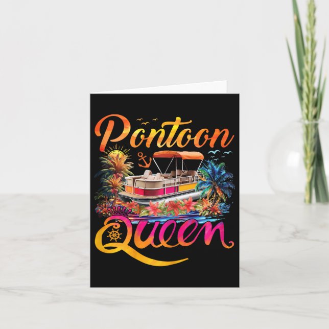 Tarjeta Gracioso Pontón Reina Chicas Mujeres Pontooning ba (Anverso)