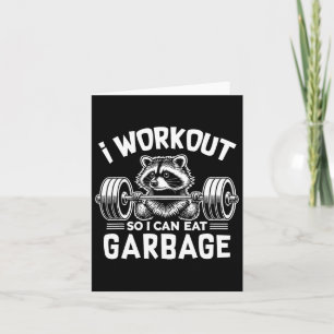 Tarjeta Gracioso Raccoon Gym Fitness I Entrenamiento Para 