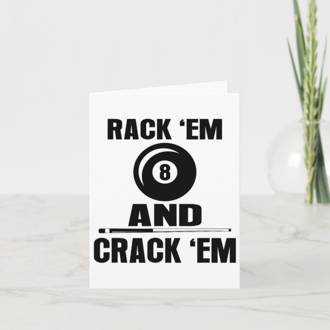 Tarjeta Gracioso Rack Em Y Crack Em Billiard Pool Billiard (Anverso)
