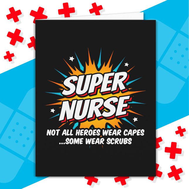 Tarjeta Gracioso reconocimiento a superhéroes super enferm (Subido por el creador)