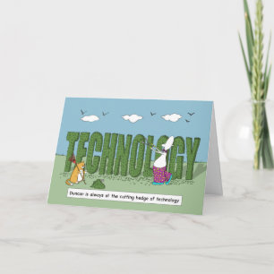 Tarjeta Gracioso recorte de cobertura tecnológica Feliz cu