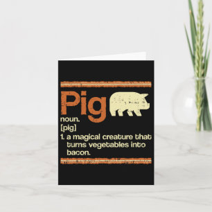 Tarjeta Gracioso Regalo Bacon Y Definición De Cerdo