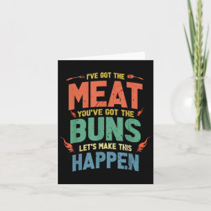 Tarjeta Gracioso Regalo De Carne Y Buns Bbq Para Los Amant
