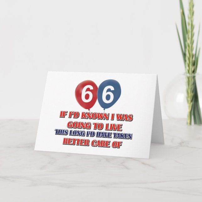 Tarjeta Gracioso regalo de cumpleaños de 66 años (Anverso)