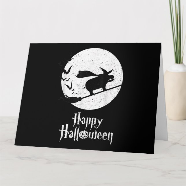 Tarjeta Gracioso regalo de Halloween de bruja Hippo Lover (Anverso)
