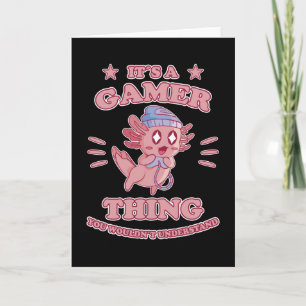 Tarjeta Gracioso regalo de juegos de auriculares Axolotl p