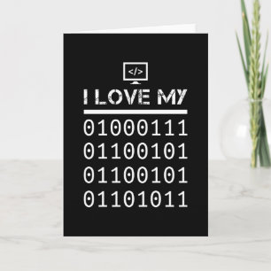 Tarjeta Gracioso regalo de programación geek de código bin