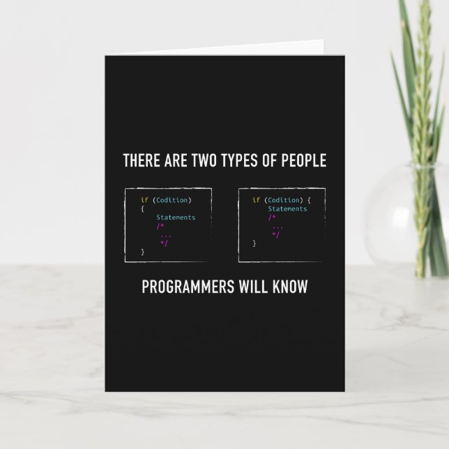 Tarjeta Gracioso regalo de programador para Coding Geek (Anverso)