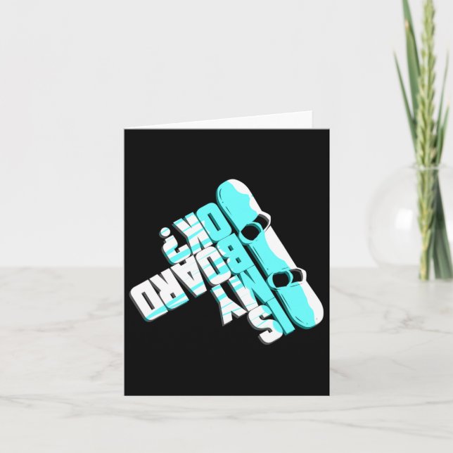 Tarjeta Gracioso Regalo De Snowboard Para Vacaciones De In (Anverso)