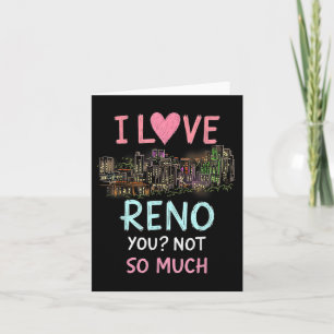 Tarjeta Gracioso Reno Nevada Night Skyline Vintage