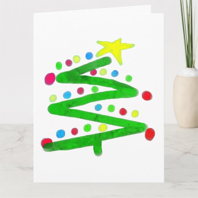 Tarjeta Gracioso Resumen de arte Árbol de Navidad (Anverso)