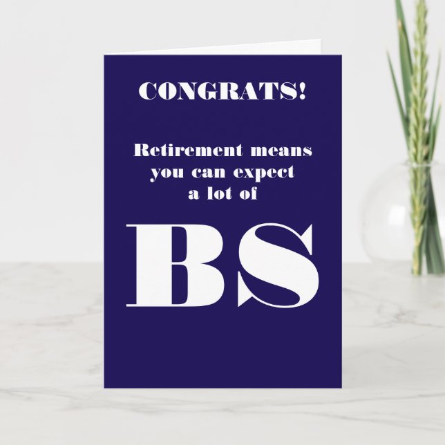 Tarjeta Gracioso retiro del trabajo (Anverso)