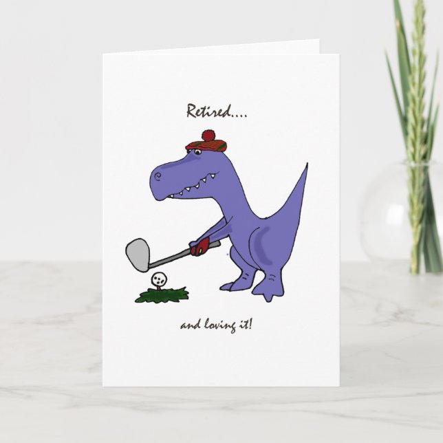 Tarjeta Gracioso retiro T-Rex Dinosaur Gofing (Anverso)